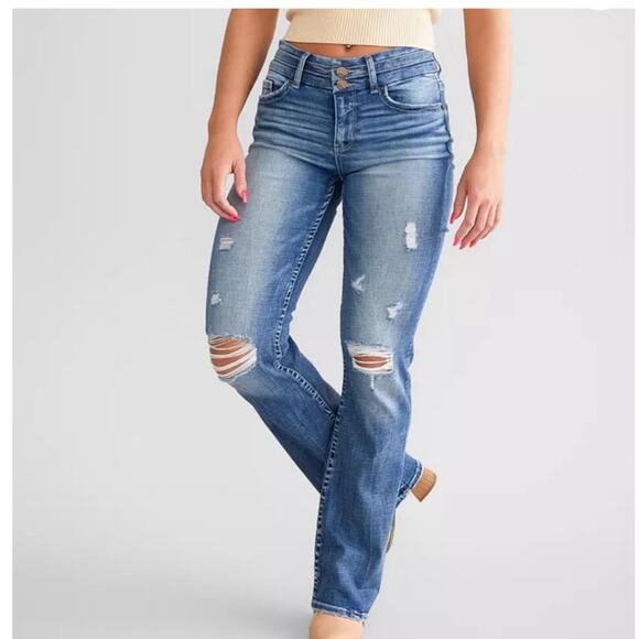 Buckle BKE Payton Mid Rise Bootcut Stretch Jeans Castillo Wash Distressed 38 - Picture 1 of 8